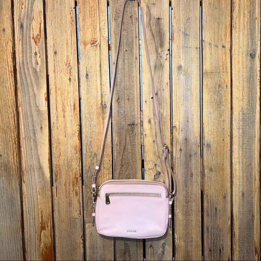 Fossil Pink Leather Shoulder Bag
